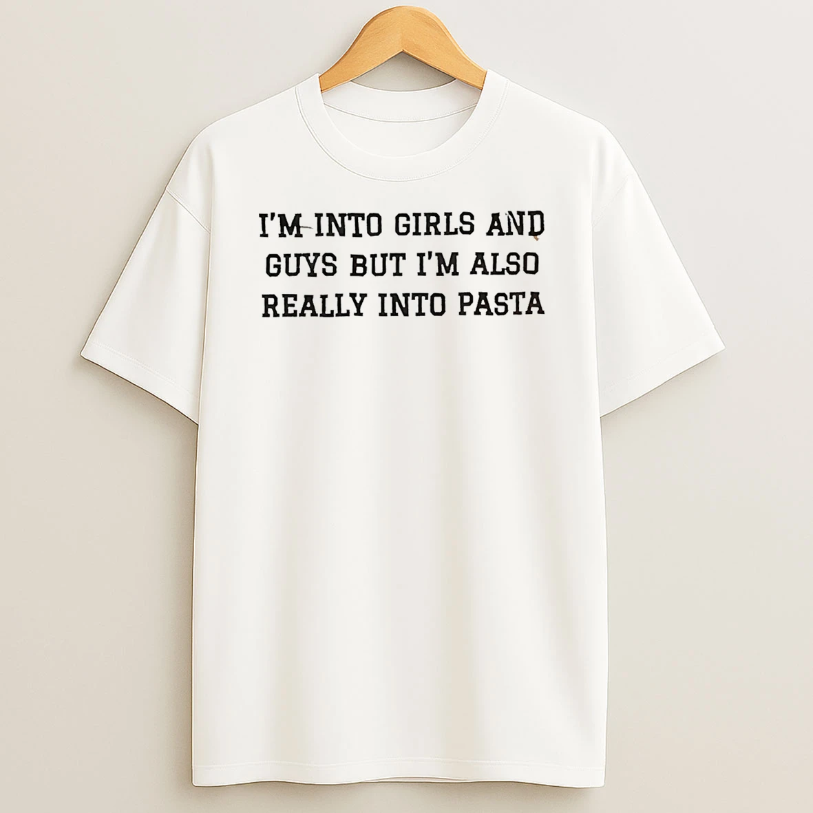 Im Into Girls And Guys But Im Also Really Into Pasta Minimalist Pride T Shirt