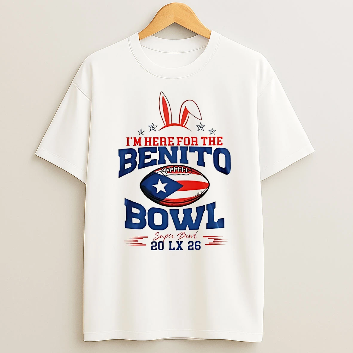 Im Here For The Benito Bowl Bad Bunny Puerto Rico Flag 2026 Halftime Show Super Bowl T Shirt