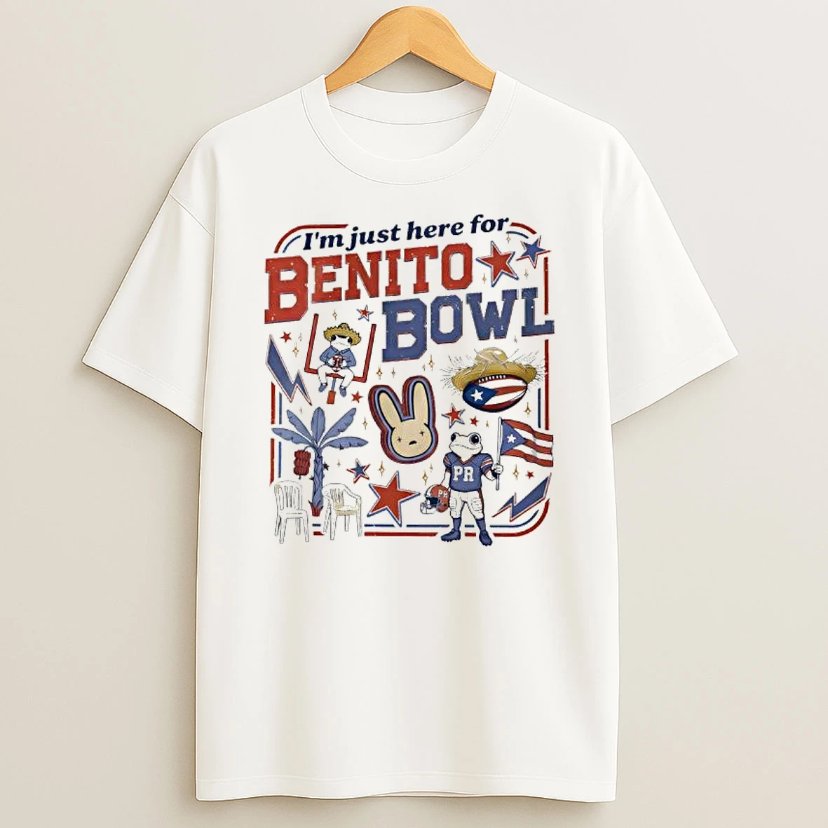 Im Just Here For Benito Bowl Funny Graphic Football T Shirt