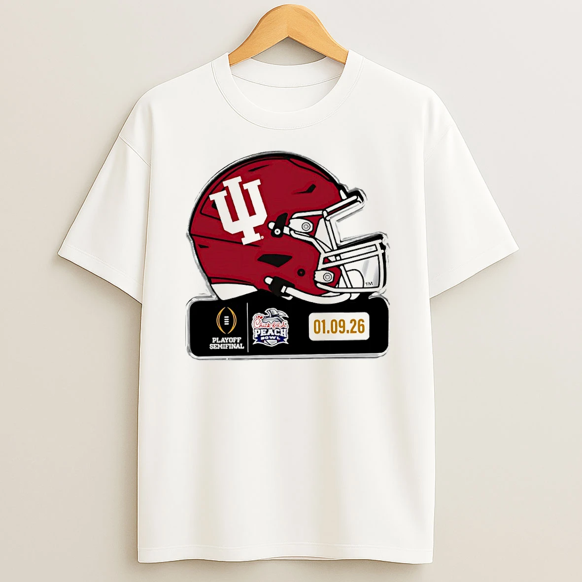 Indian Hoosiers Playoff Semifinal 2026 Chick Fil A Peach Bowl Helmet Circle T Shirt
