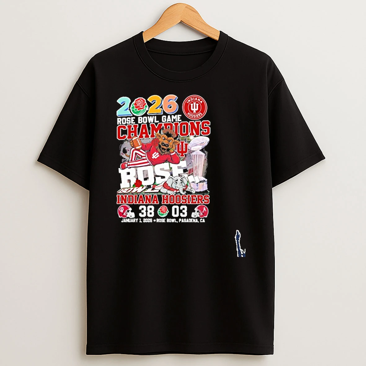 Indiana Beat Alabama Mascot 2026 Rose Bowl Game Champions Score T Shirt