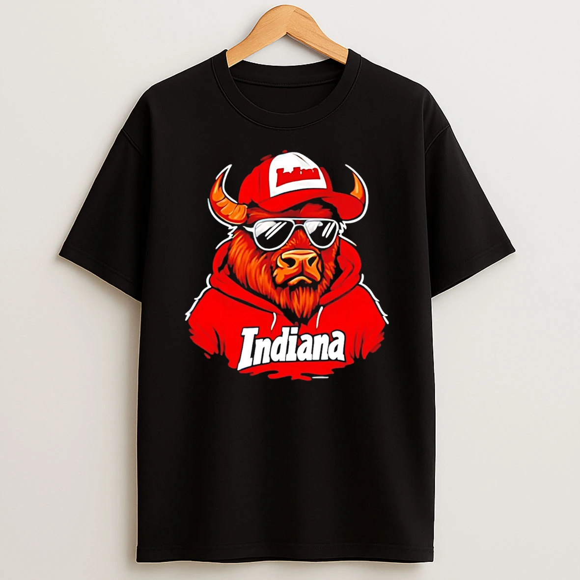 Indiana Bison Cool Animal Retro Throwback Mascot T Shirt