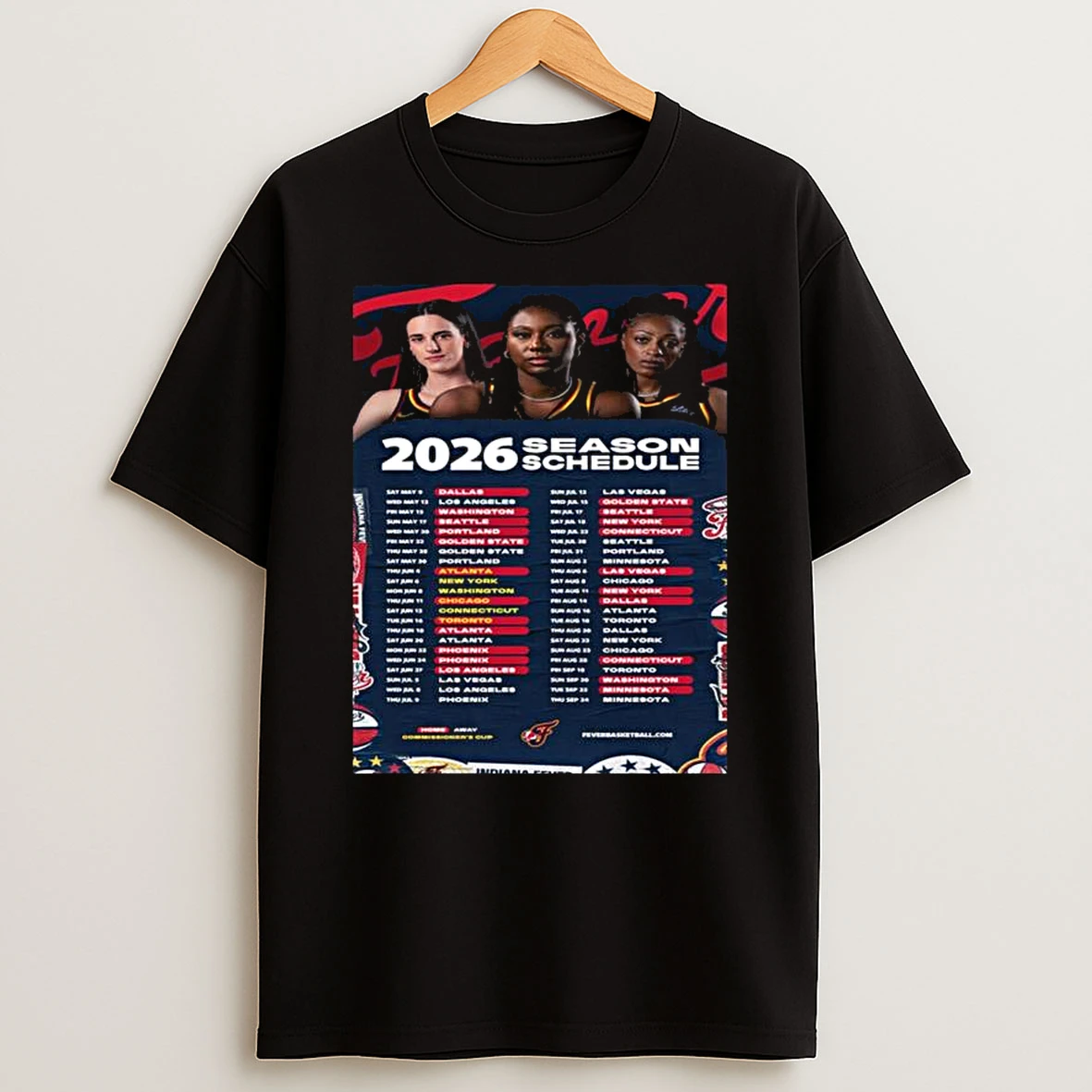 Indiana Fever Basketball Wnba 2026 Season Schedule T Shirt