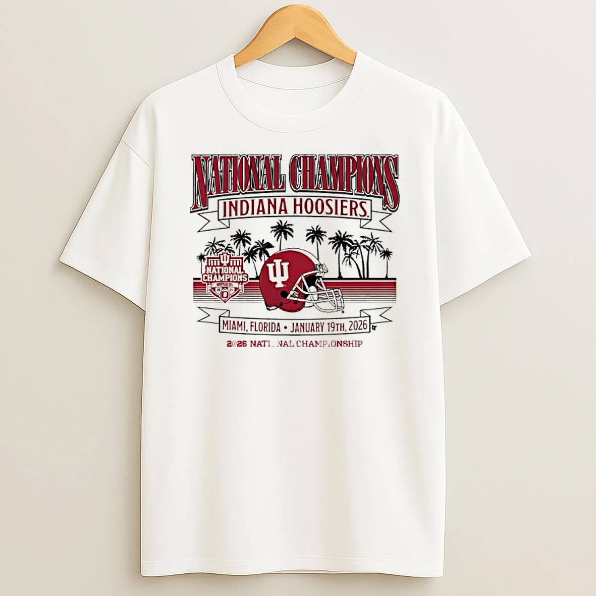 Indiana Football 2026 Cfp National Champions Local Helmet Miami Florida Jan 19th T Shirt