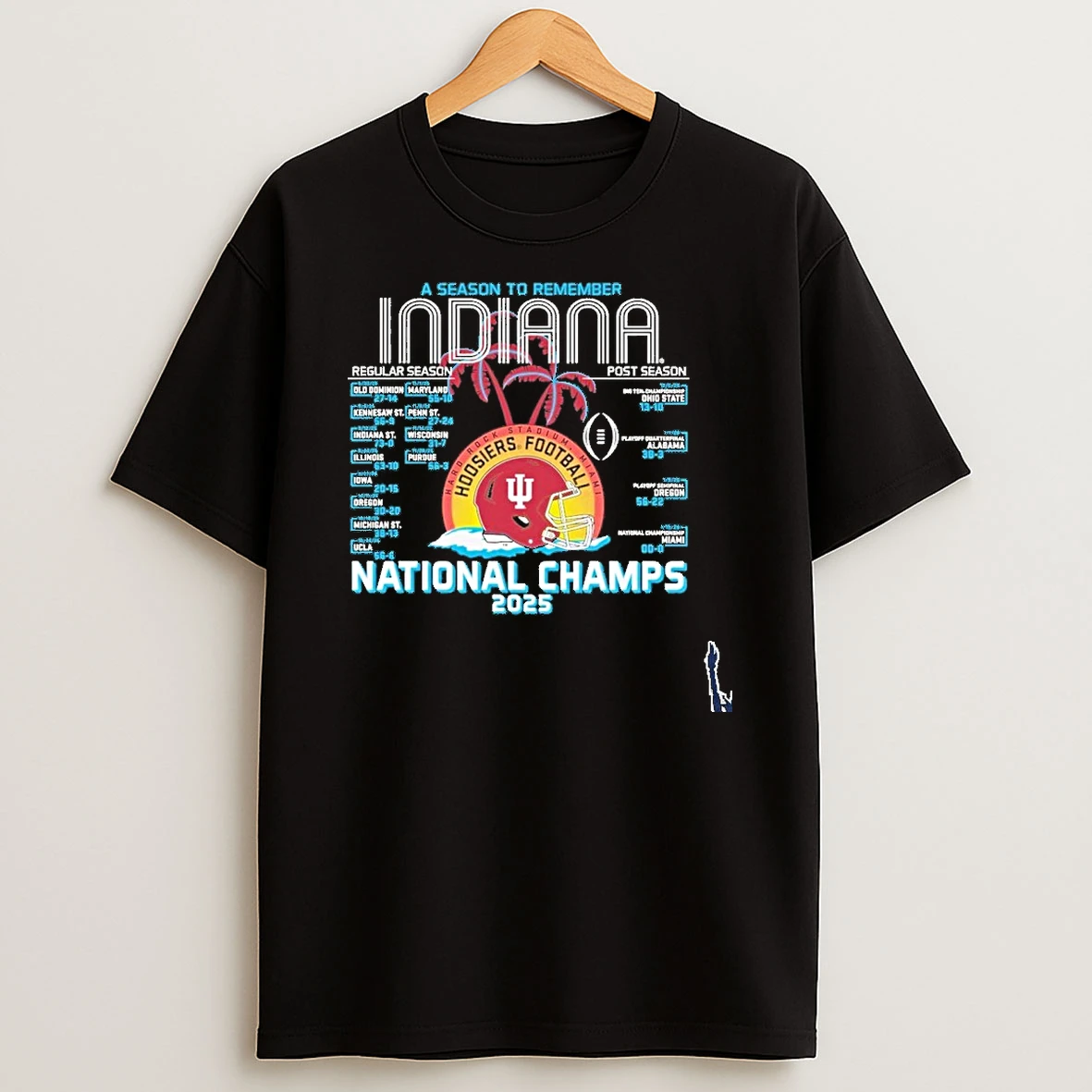 Indiana Football Cfp National Champions Retro Schedule T Shirt