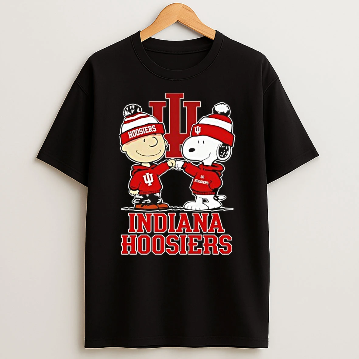 Indiana Hoosier Fist Bump Energy Charlie Brown And Snoopy T Shirt