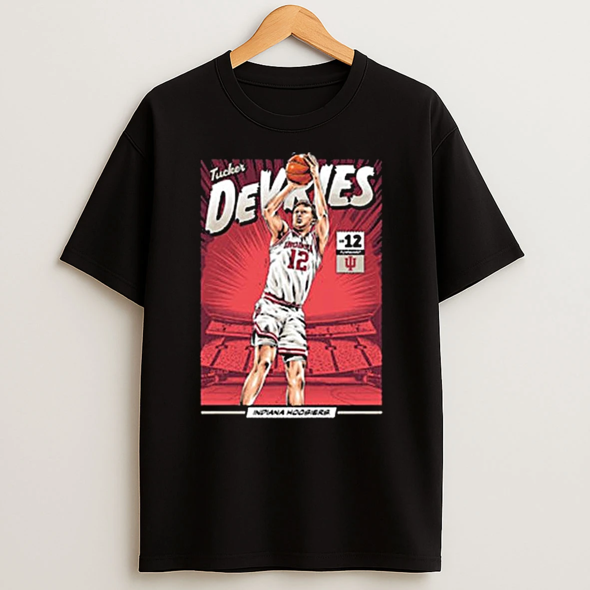 Indiana Hoosiers 12 Tucker Devries Comic T Shirt