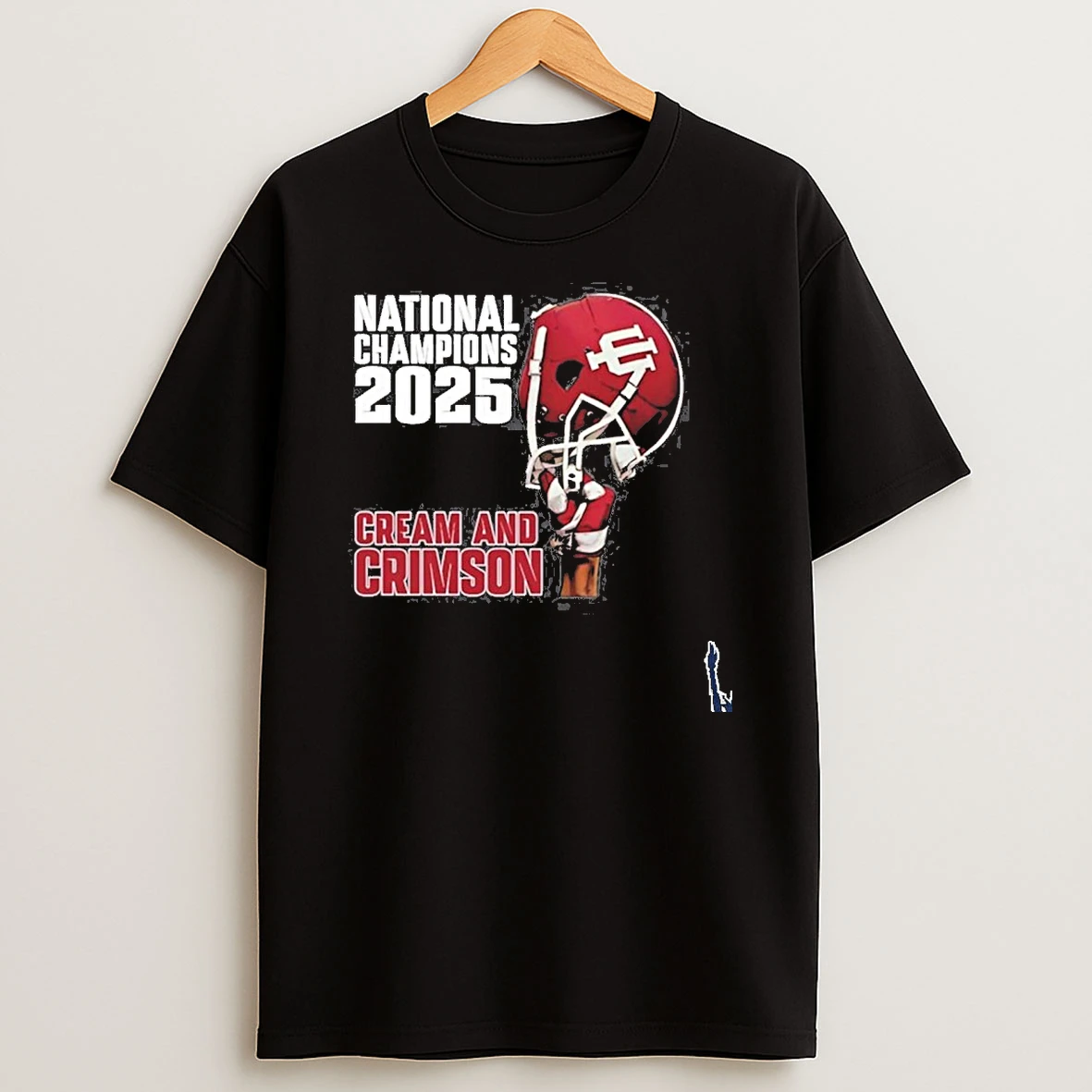 Indiana Hoosiers 2025 Cfp National Champions Helmet Cream And Crimson T Shirt