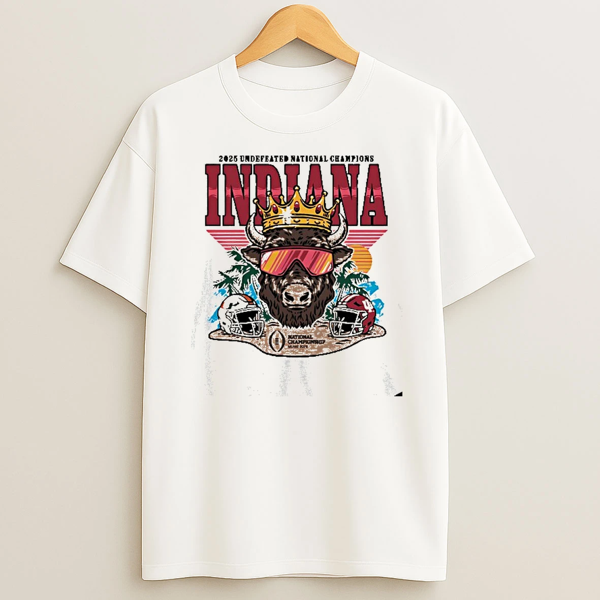 Indiana Hoosiers 2025 Cfp Undefeated National Champs Bison Crown T Shirt