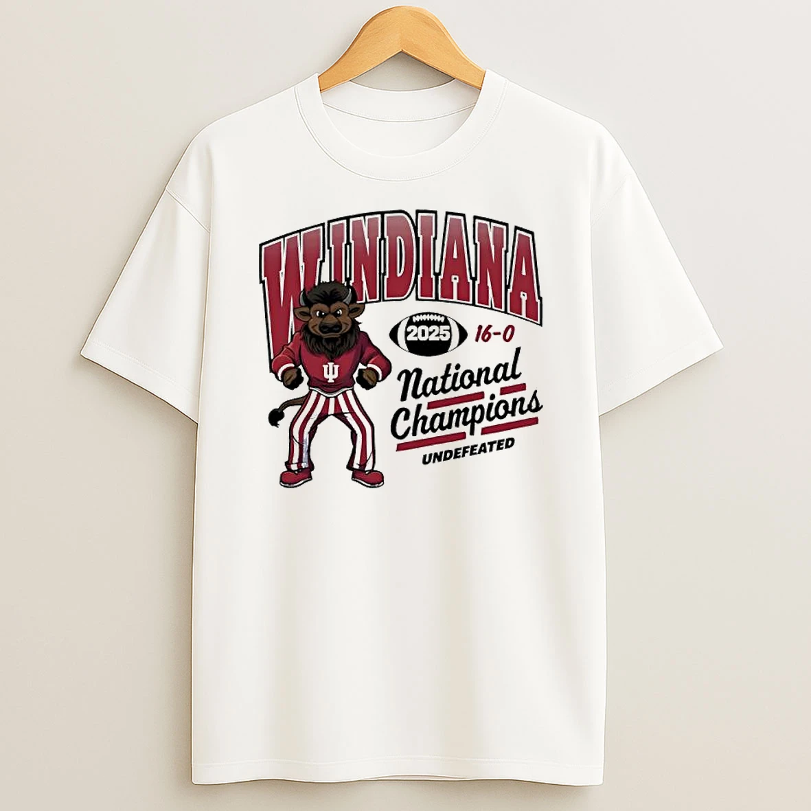 Indiana Hoosiers 2025 Cfp National Champions Windiana Arch Mascot T Shirt