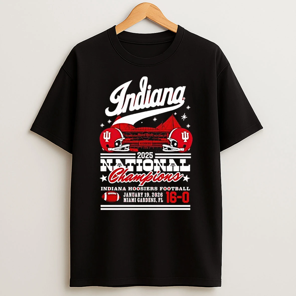 Indiana Hoosiers 2025 College Football National Champions Stadium Script T Shirt