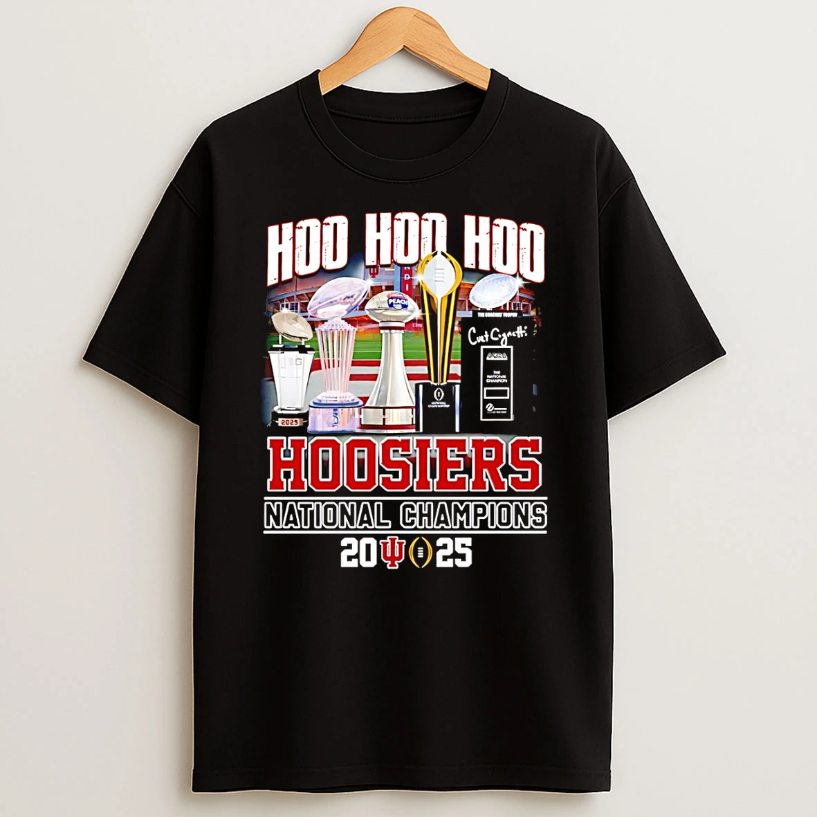 Indiana Hoosiers 2026 College Football Playoff National Champions Hoo Hoo Hoo Trohpy T Shirt