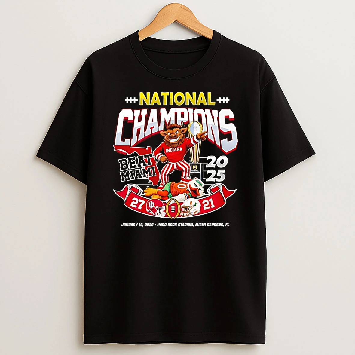 Indiana Hoosiers 2026 National Champions Win Beat Miami Mascot T Shirt