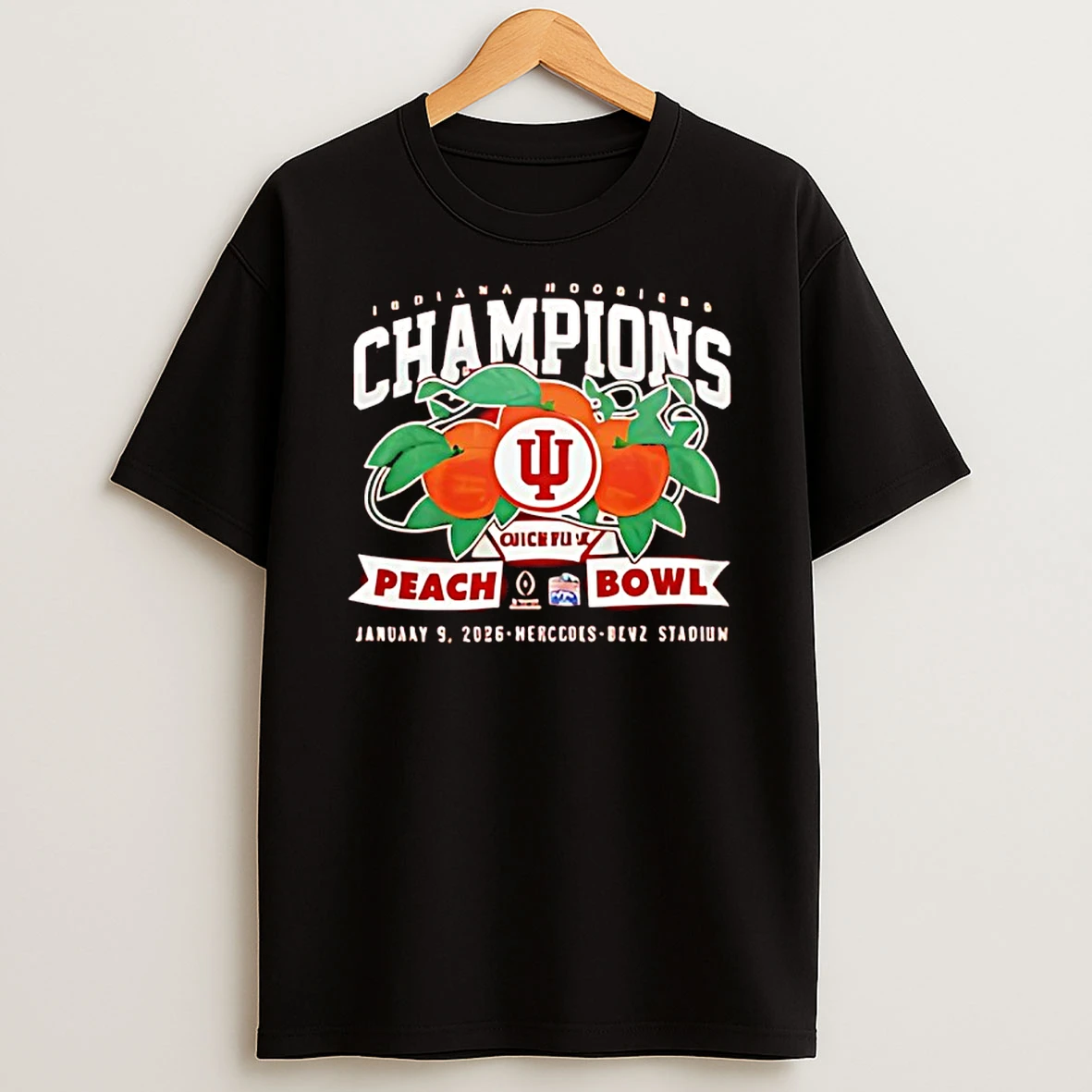 Indiana Hoosiers 2026 Peach Bowl Champions T Shirt