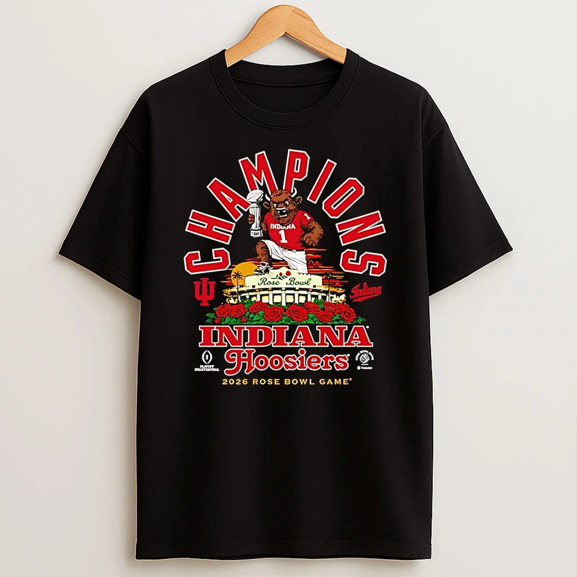 Indiana Hoosiers 2026 Rose Bowl Champions Bison Stadium T Shirt