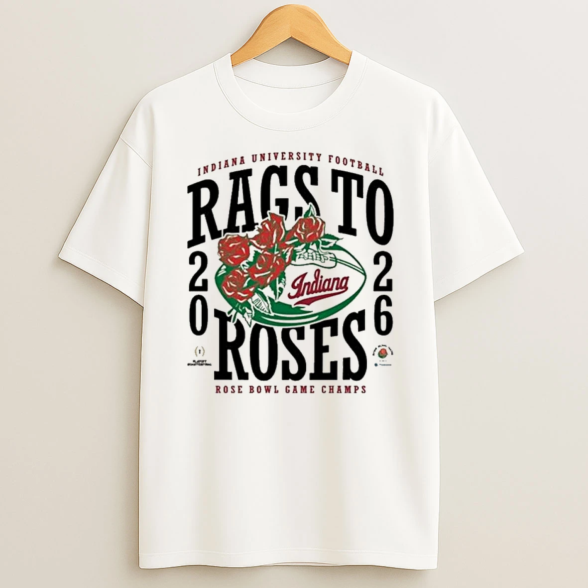 Indiana Hoosiers 2026 Rose Bowl Champions Rags To Roses T Shirt
