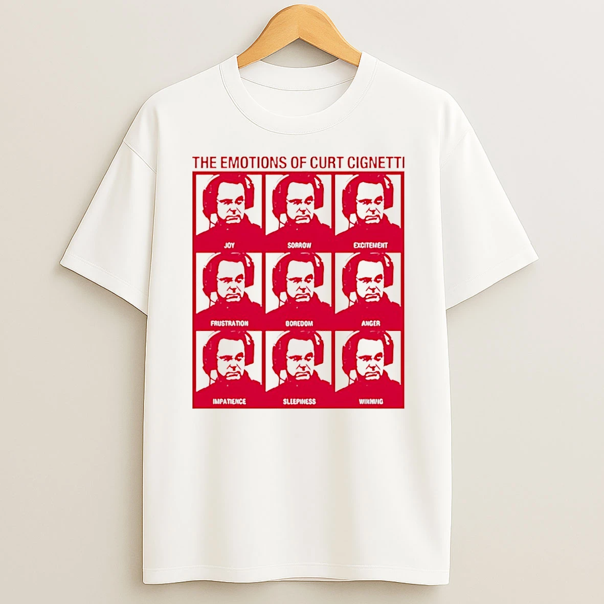 Indiana Hoosiers Cfp 2025 National Champions The Emotions Of Curt Cignetti T Shirt