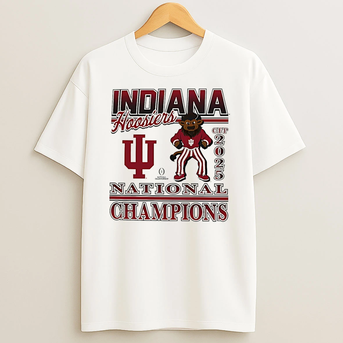 Indiana Hoosiers Cfp 2025 National Champs Mascot Logo T Shirt