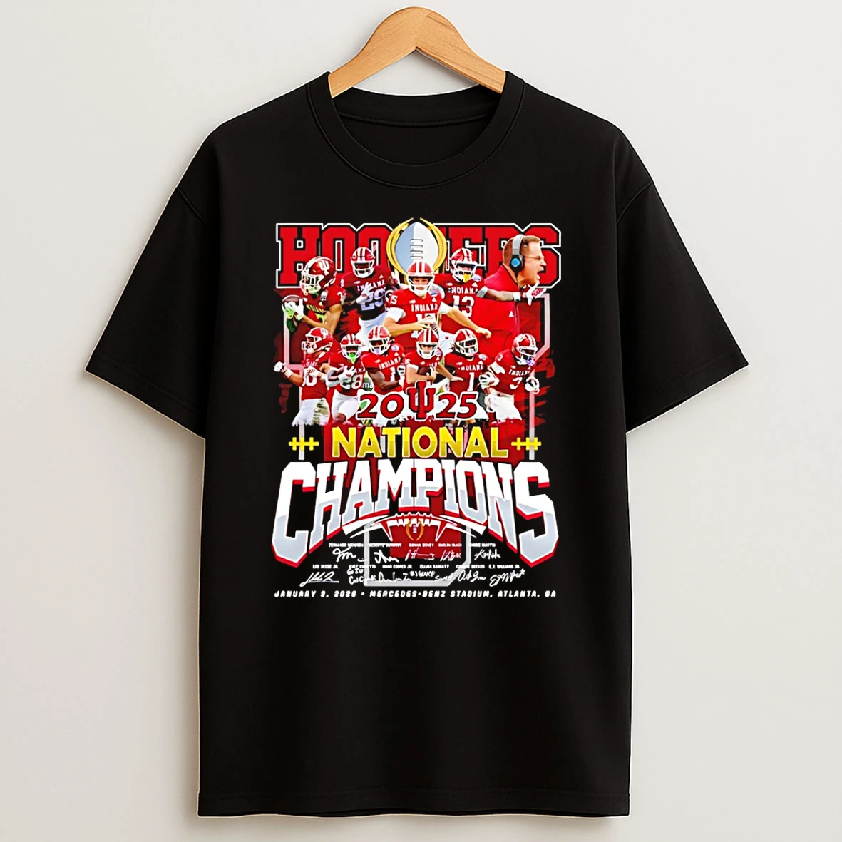 Indiana Hoosiers Cfp 2026 National Champions All Team Signatures T Shirt