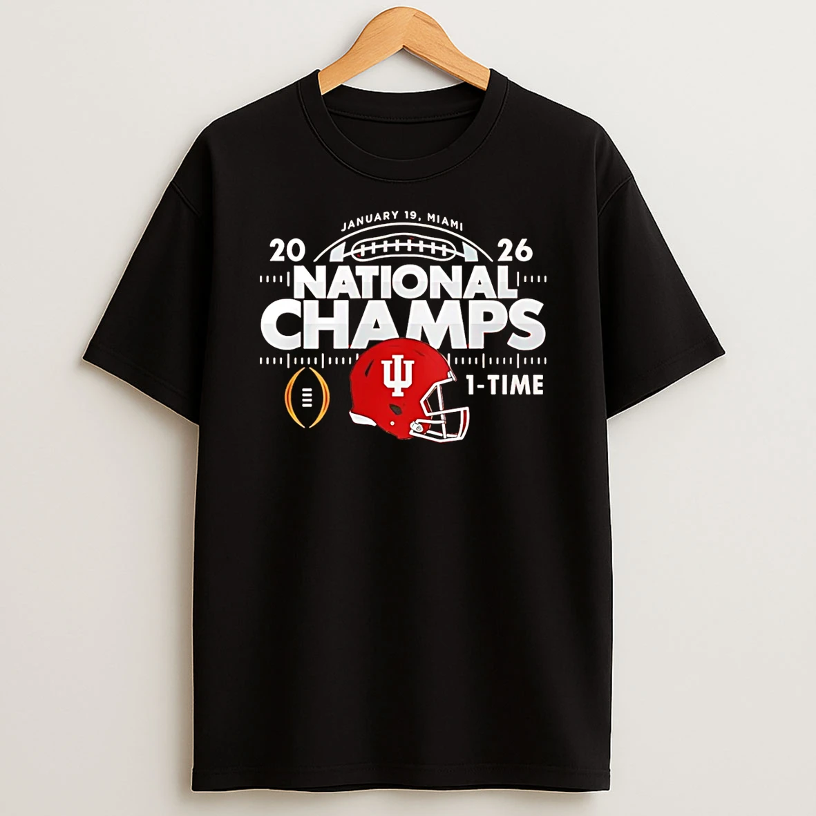 Indiana Hoosiers Cfp National Champions 2026 1 Time Helmet T Shirt