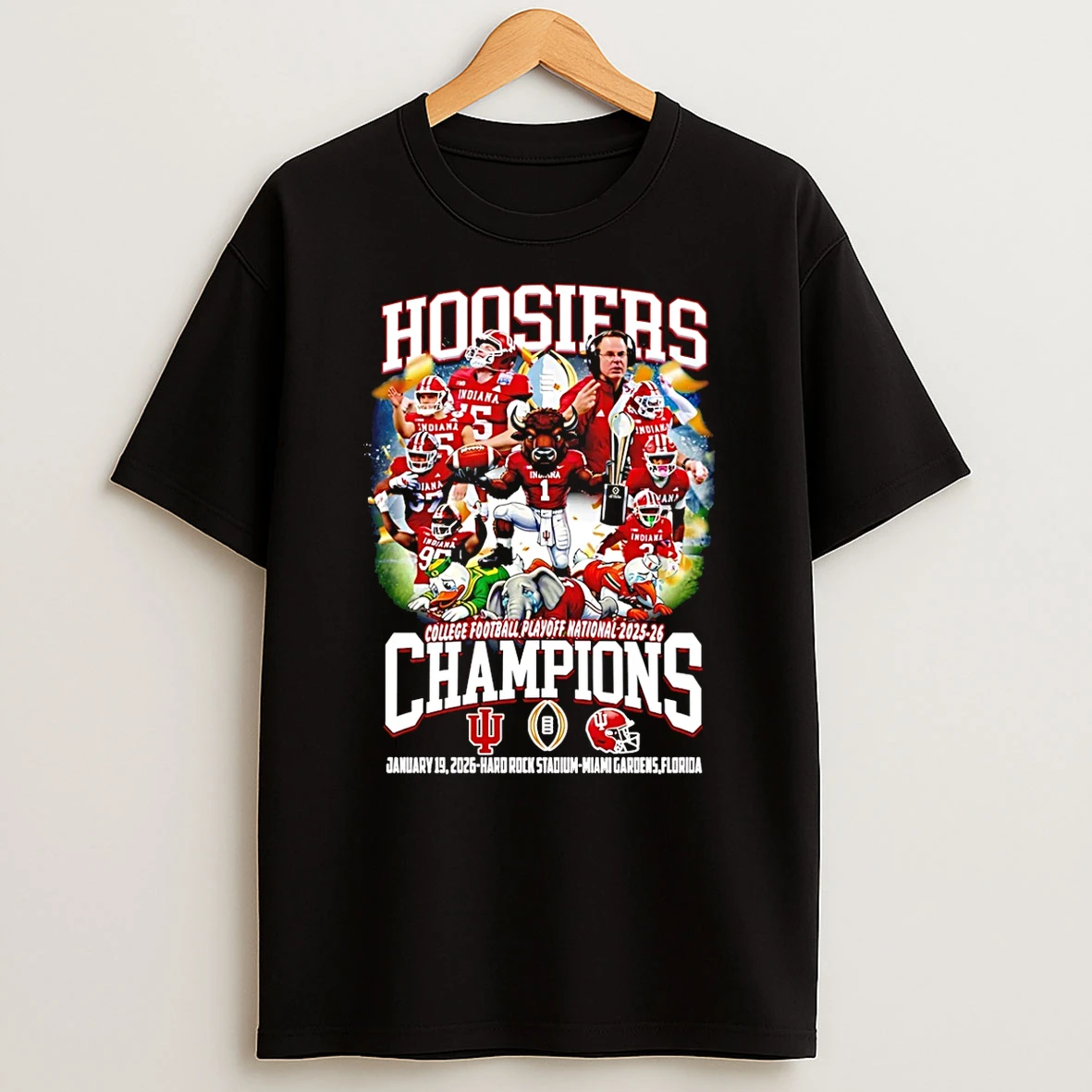 Indiana Hoosiers Cfp 2026 National Champions All Player Mascot T Shirt
