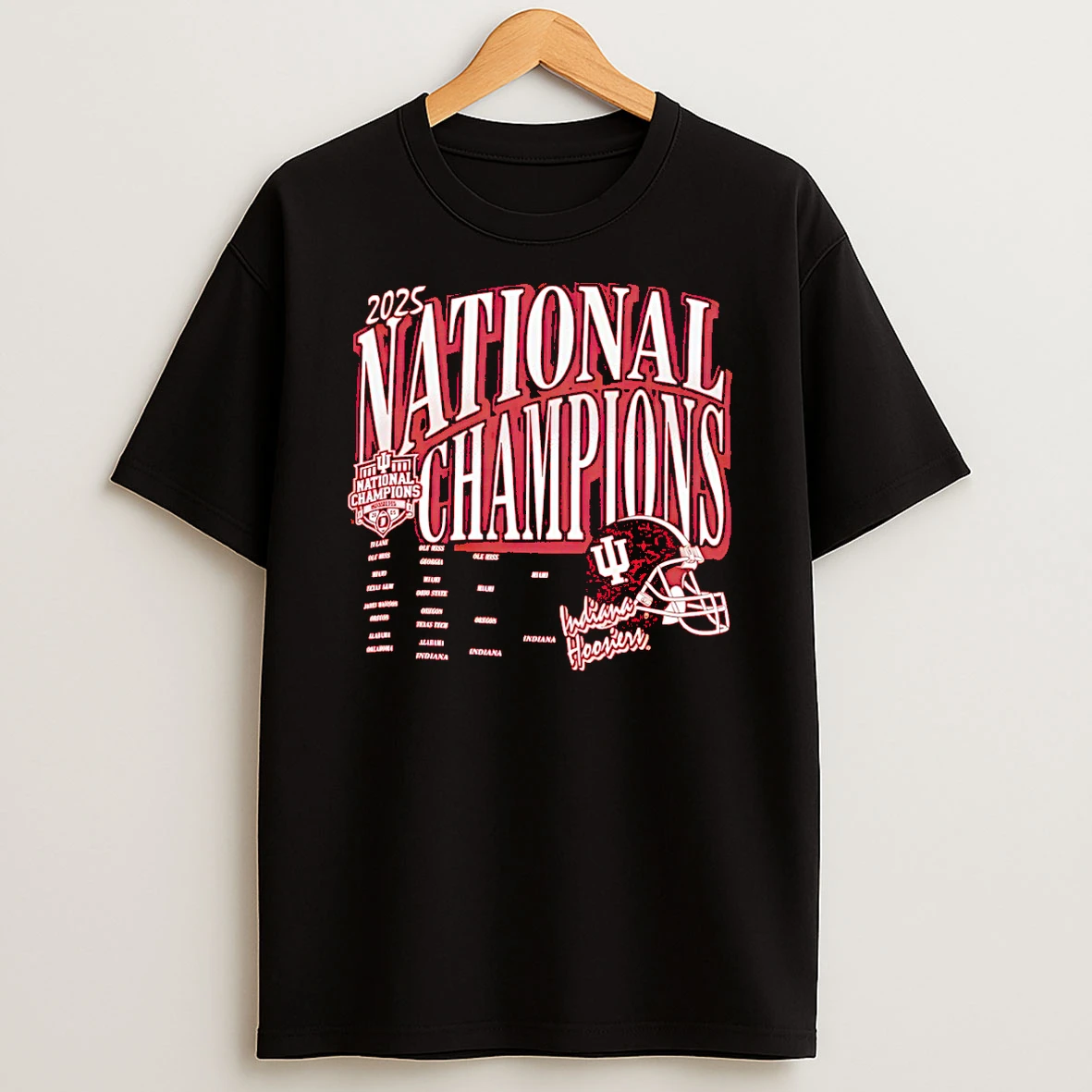 Indiana Hoosiers Champion College Football Playoff 2025 National Champions Bracket T Shirt