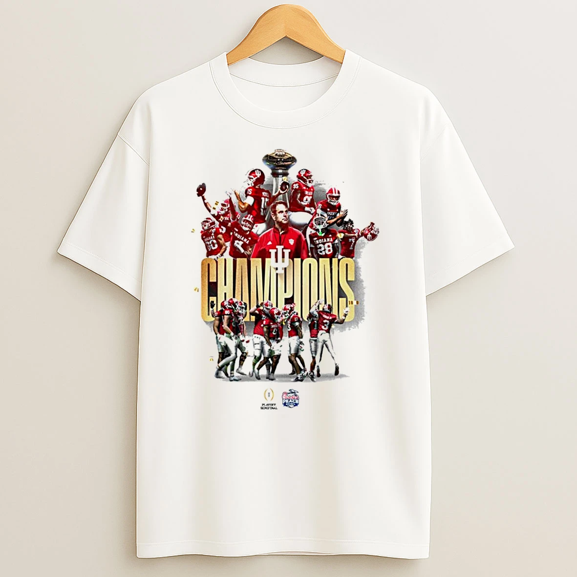 Indiana Hoosiers Champions Playoff Semifinal Chick Fil A Peach Bowl 2026 Never Daunted T Shirt