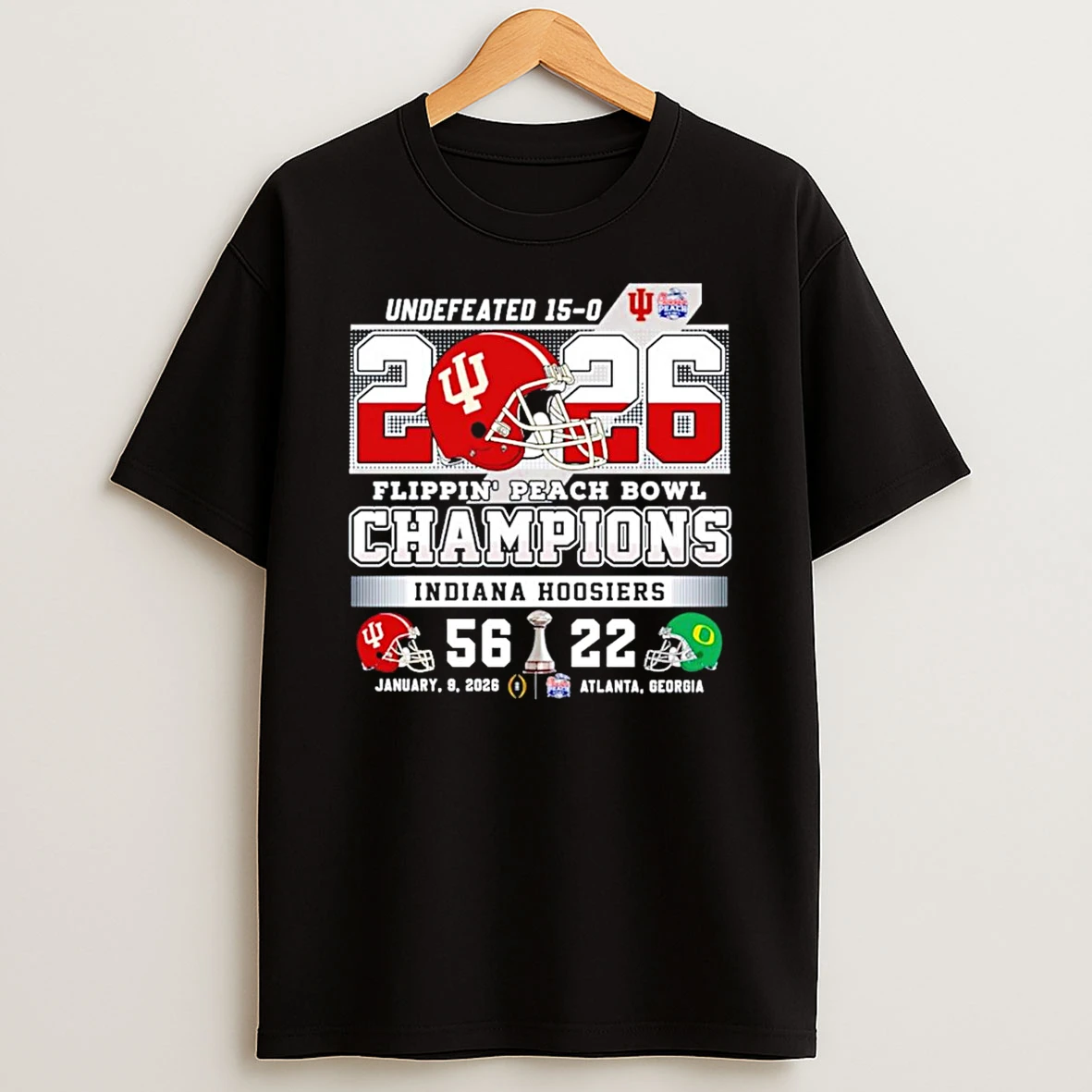 Indiana Hoosiers Chick Fil A Peach Bowl Champions 2026 Score T Shirt