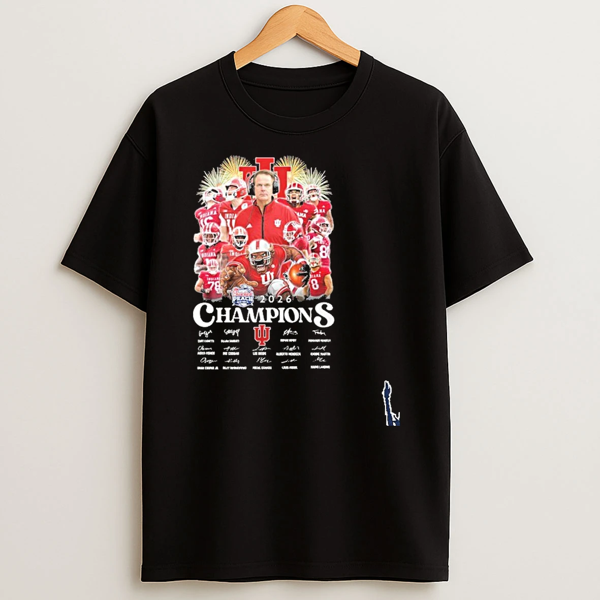 Indiana Hoosiers Chick Fil A Peach Bowl Champions Team Signatures T Shirt
