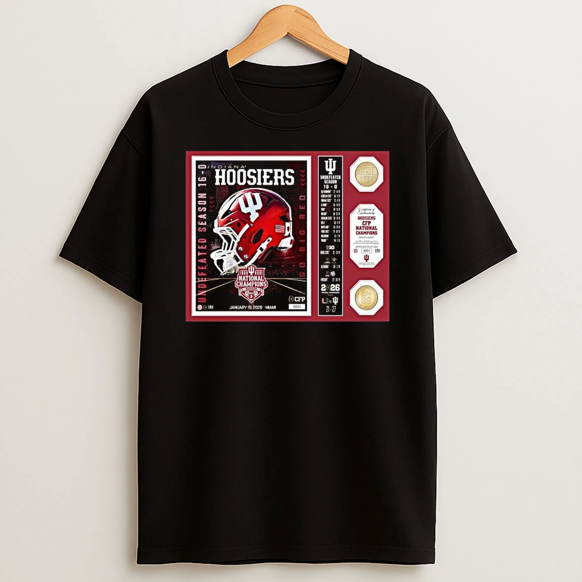 Indiana Hoosiers College Football Playoff 2025 National Champions Bronze 2 Coin Photo Mint T Shirt