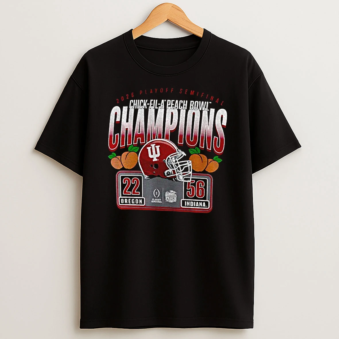 Indiana Hoosiers College Football Playoff 2026 Peach Bowl Champions Score T Shirt
