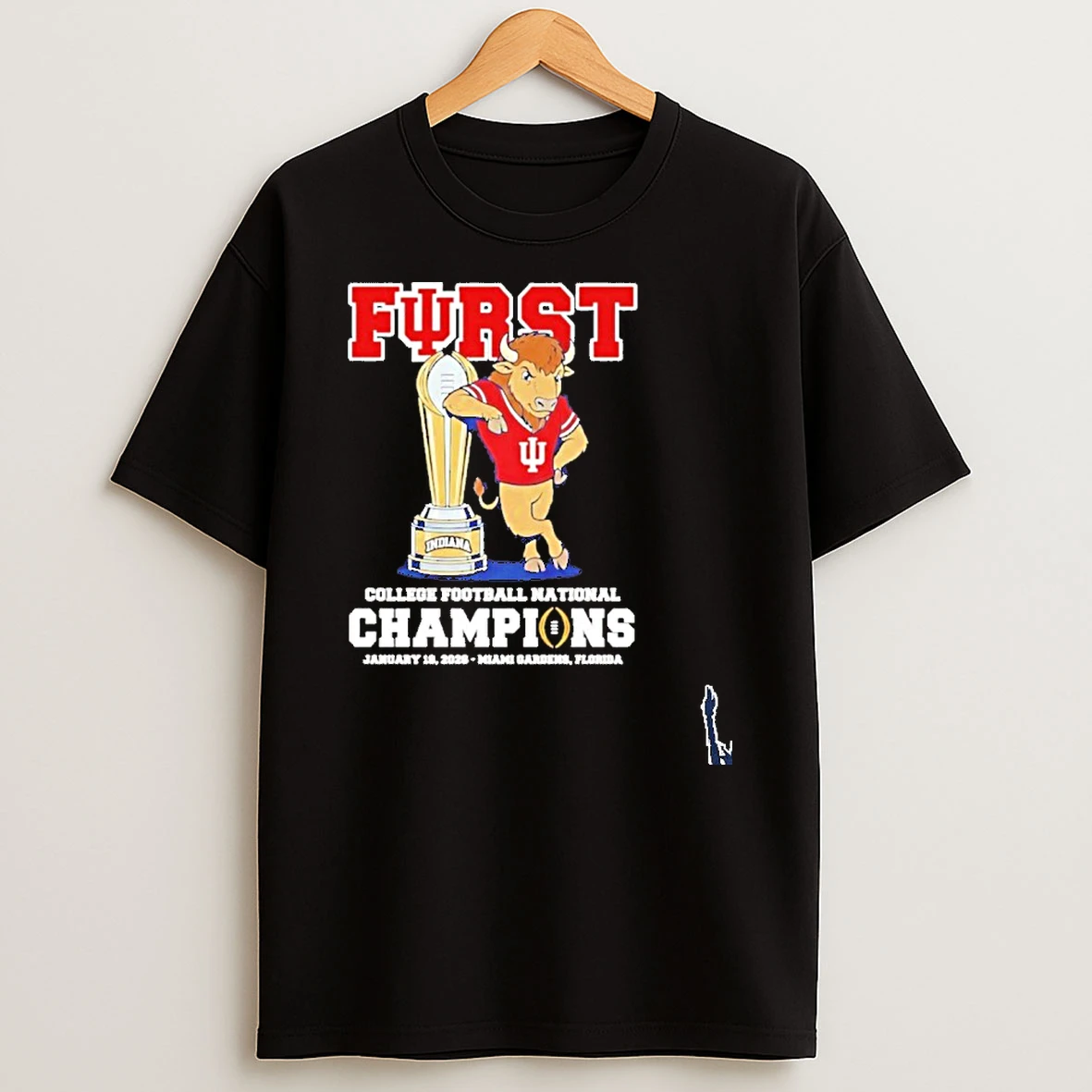 Indiana Hoosiers First Cfp National Champions Mascot Trophy T Shirt