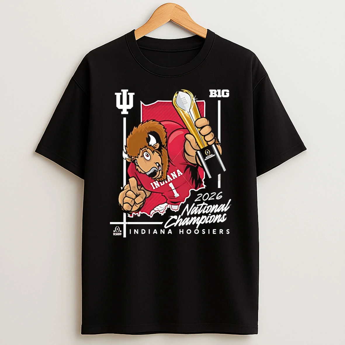 Indiana Hoosiers First Time National Champs Mascot 2025 T Shirt