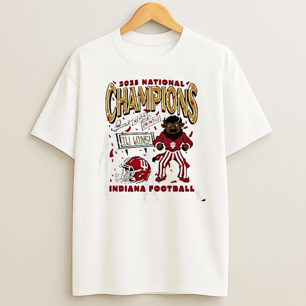 Indiana Hoosiers Football 2025 National Champions Hoosier The Bison Mascot T Shirt