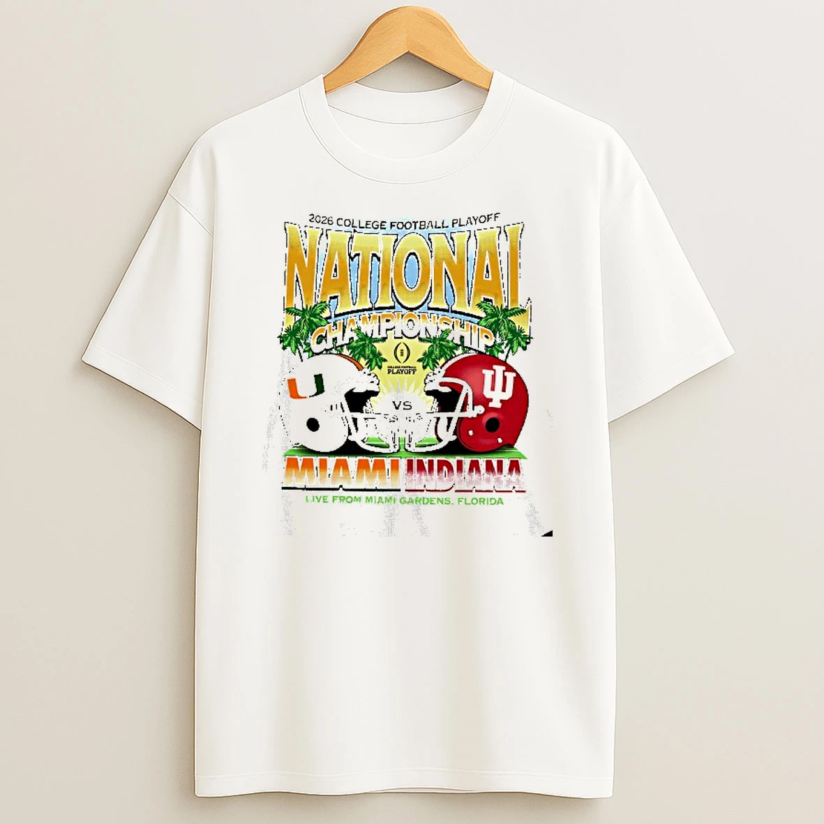 Indiana Hoosiers Football 2026 Cfp National Championship Head To Head Vs Miami Hurricanes T Shirt