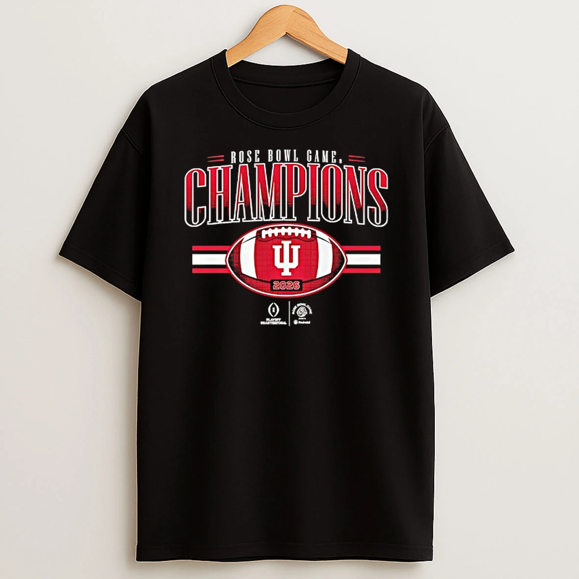 Indiana Hoosiers Football 2026 Cfp Rose Bowl Game Champions Logo T Shirt