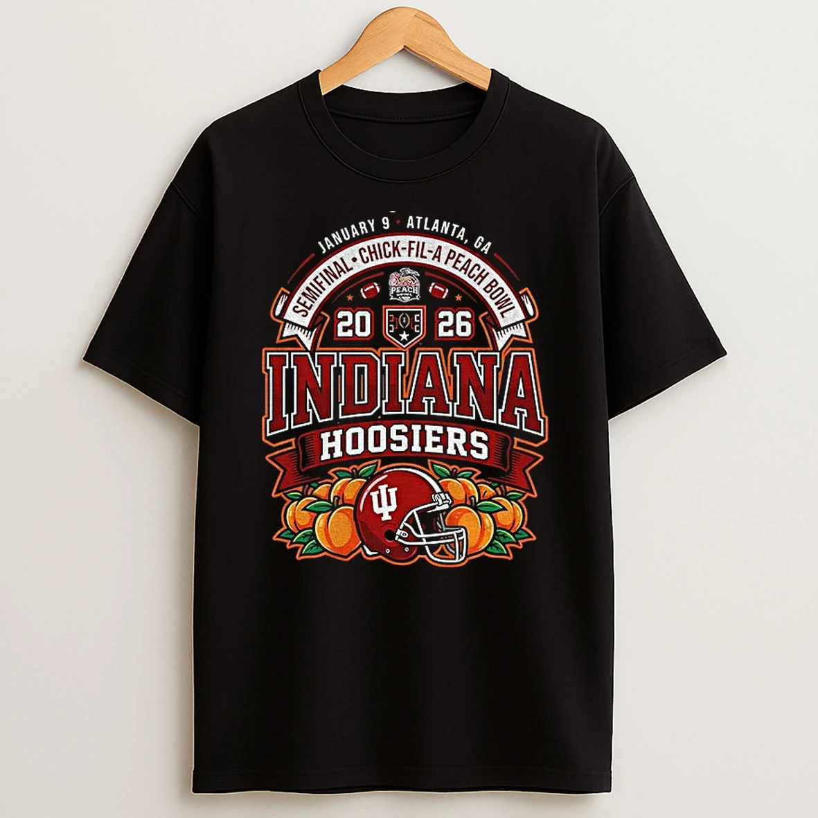 Indiana Hoosiers Football 2026 Cfp Semifinal Chick Fil A Peach Bowl Playoff Atlanta Game Day T Shirt