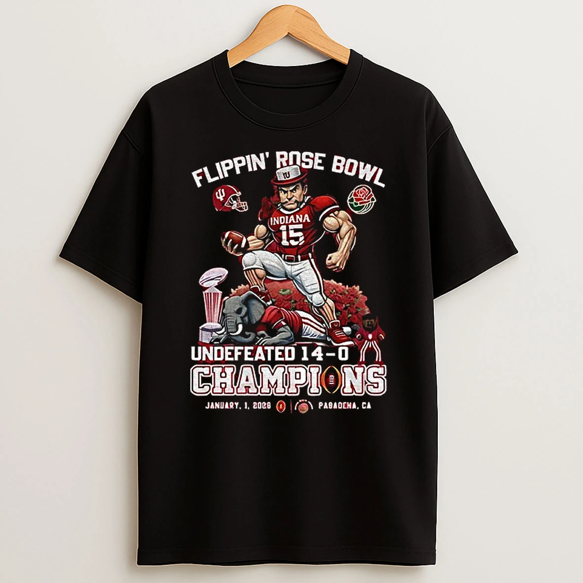 Indiana Hoosiers Football Flippin Rose Bowl Champions Undefeated 14 0 T Shirt