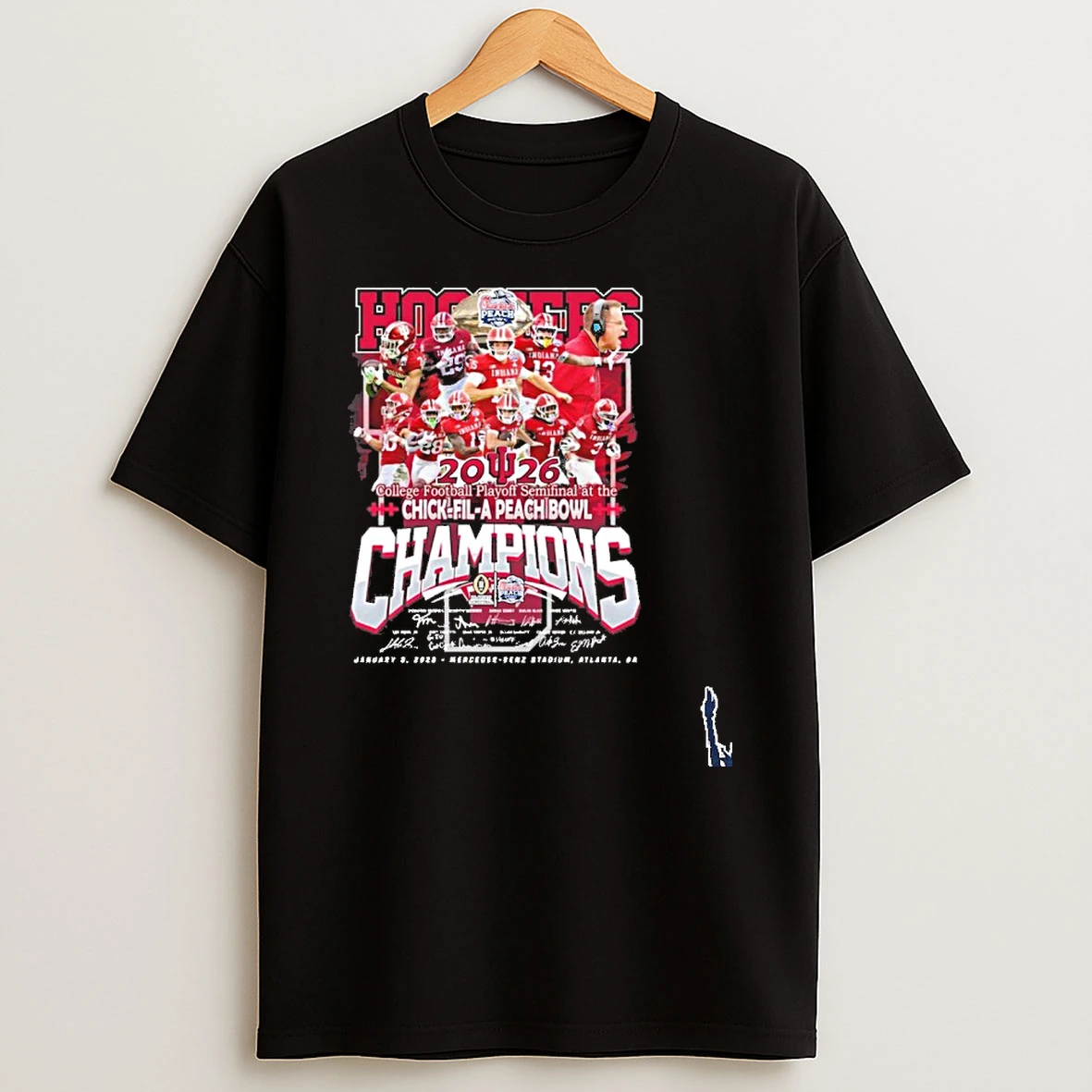 Indiana Hoosiers Football Team 2026 Peach Bowl Champions T Shirt