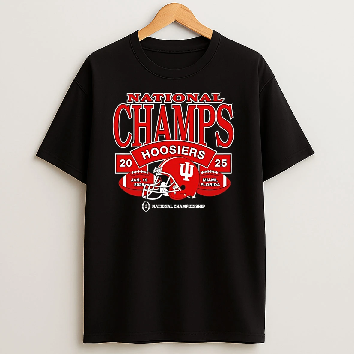 Indiana Hoosiers Football Helmet 2025 Cfp National Champs Football Miami Florida T Shirt
