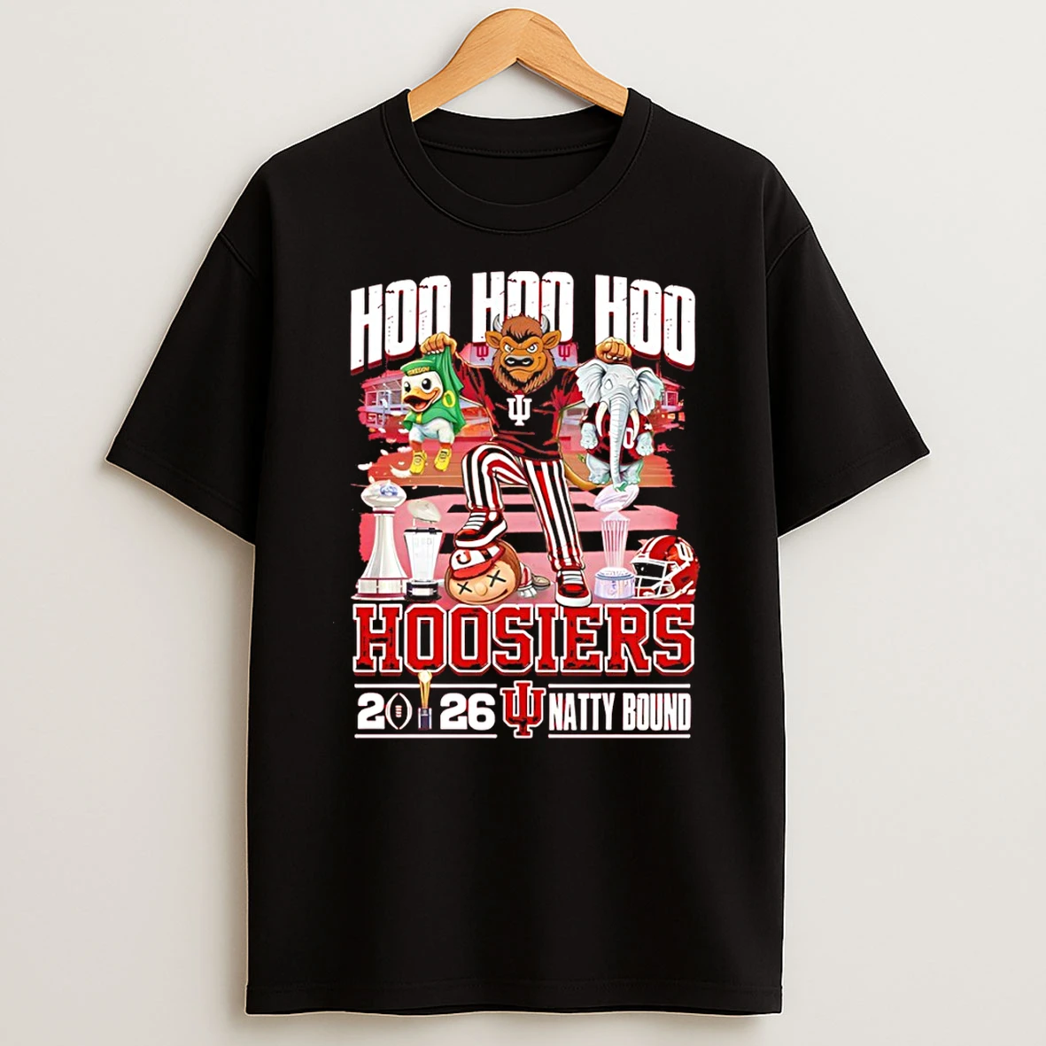 Indiana Hoosiers Hoo Hoo Hoo Hoosiers 2026 Natty Bound T Shirt