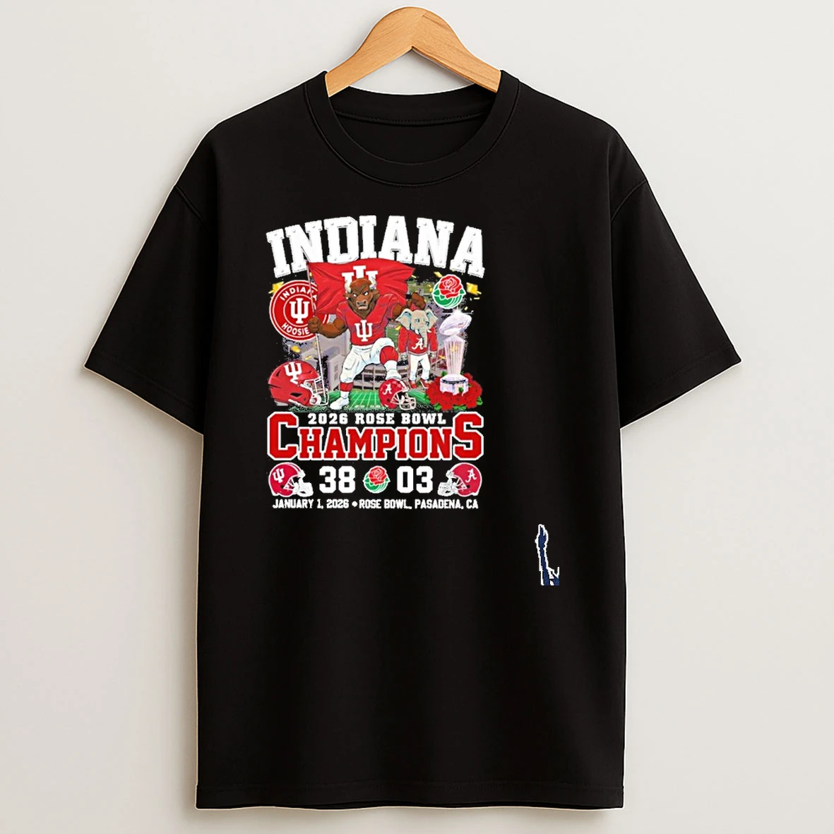 Indiana Hoosiers Mascot 2026 Rose Bowl Game Champions Score T Shirt