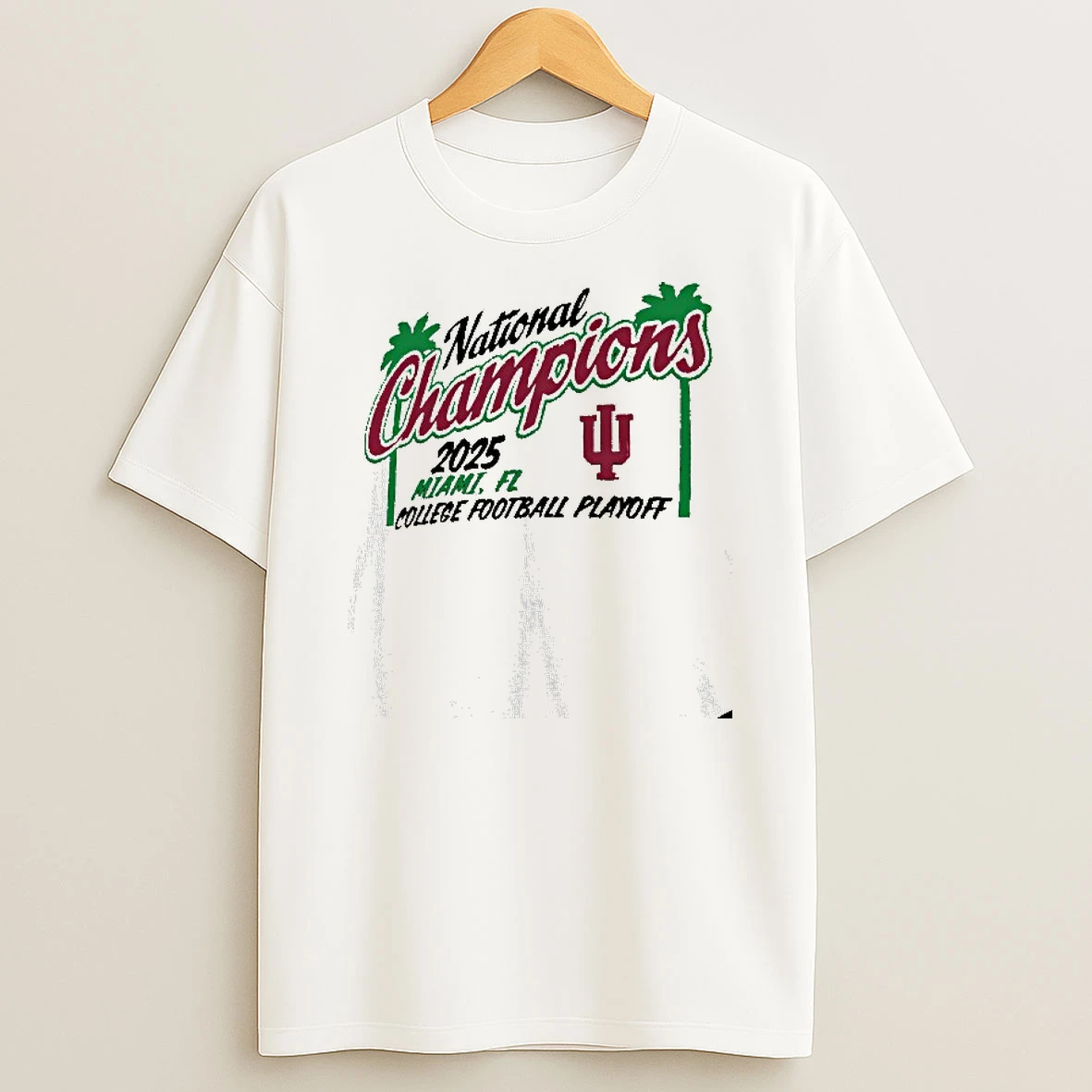 Indiana Hoosiers National Champions 2025 Cfp Miami Florida Palm Logo T Shirt