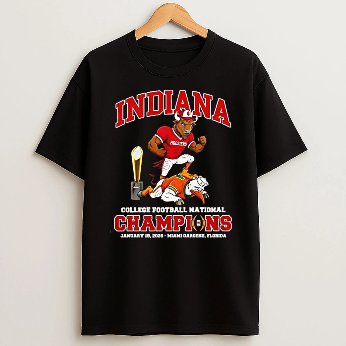 Indiana Hoosiers National Champions Perfect Season Mascot T Shirt
