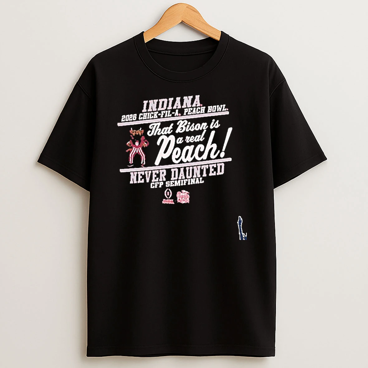 Indiana Hoosiers Never Daunted 2026 Peach Bowl T Shirt