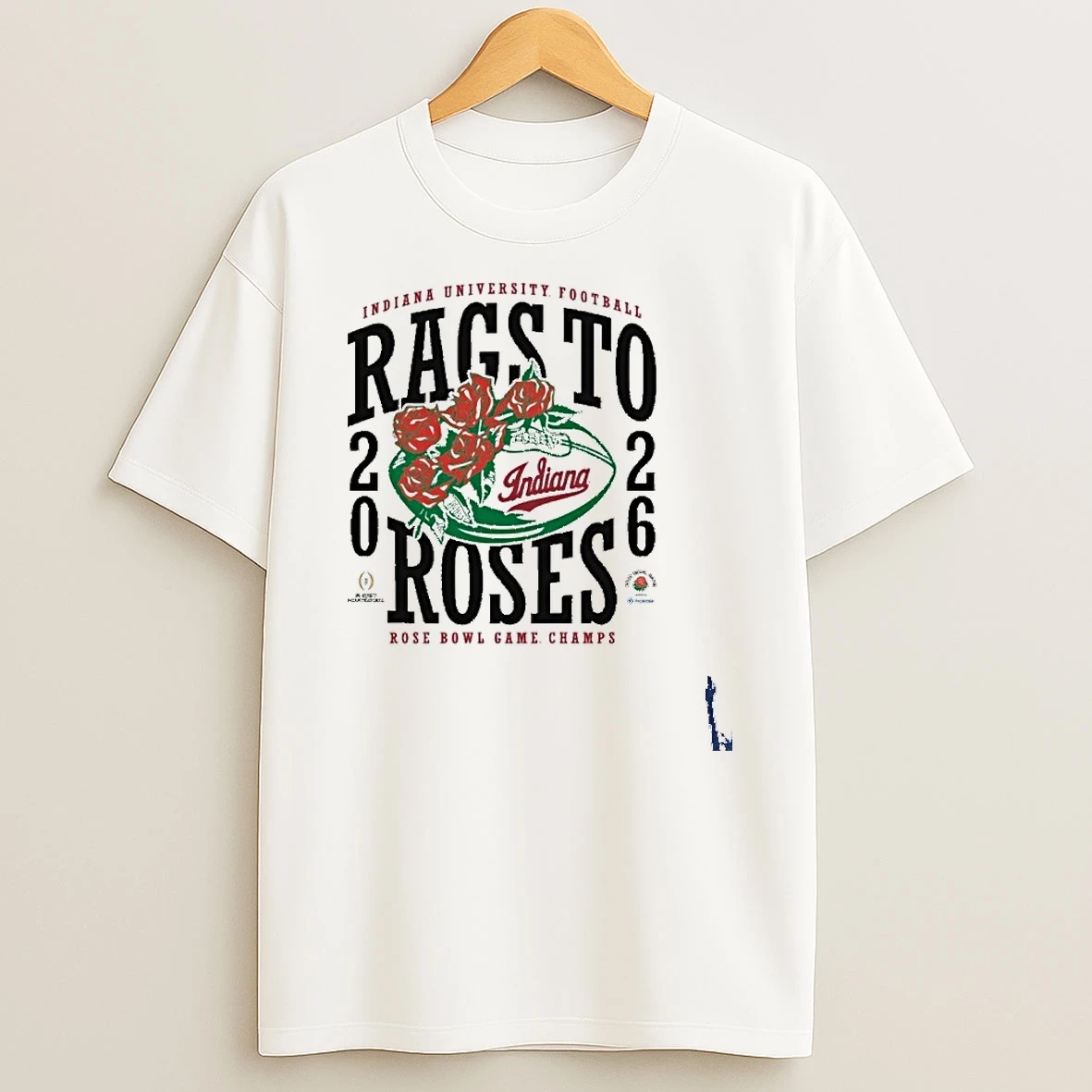 Indiana Hoosiers Rags To Roses 2026 Rose Bowl Game Champions T Shirt