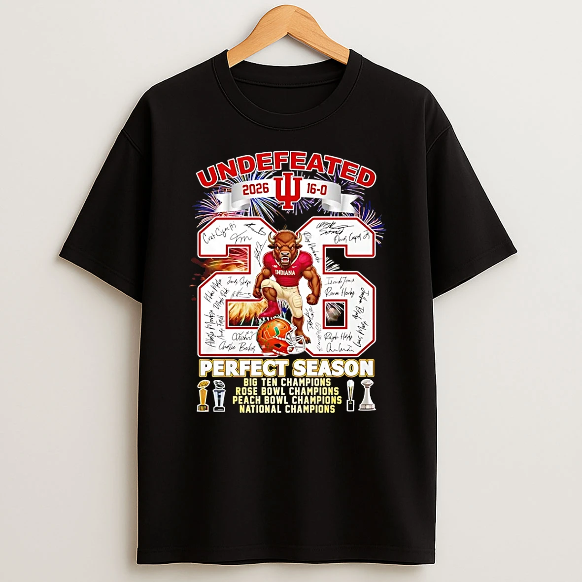 Indiana Hoosiers Undefeated 2026 16 0 Perfect Season National Champions 2026 T Shirt