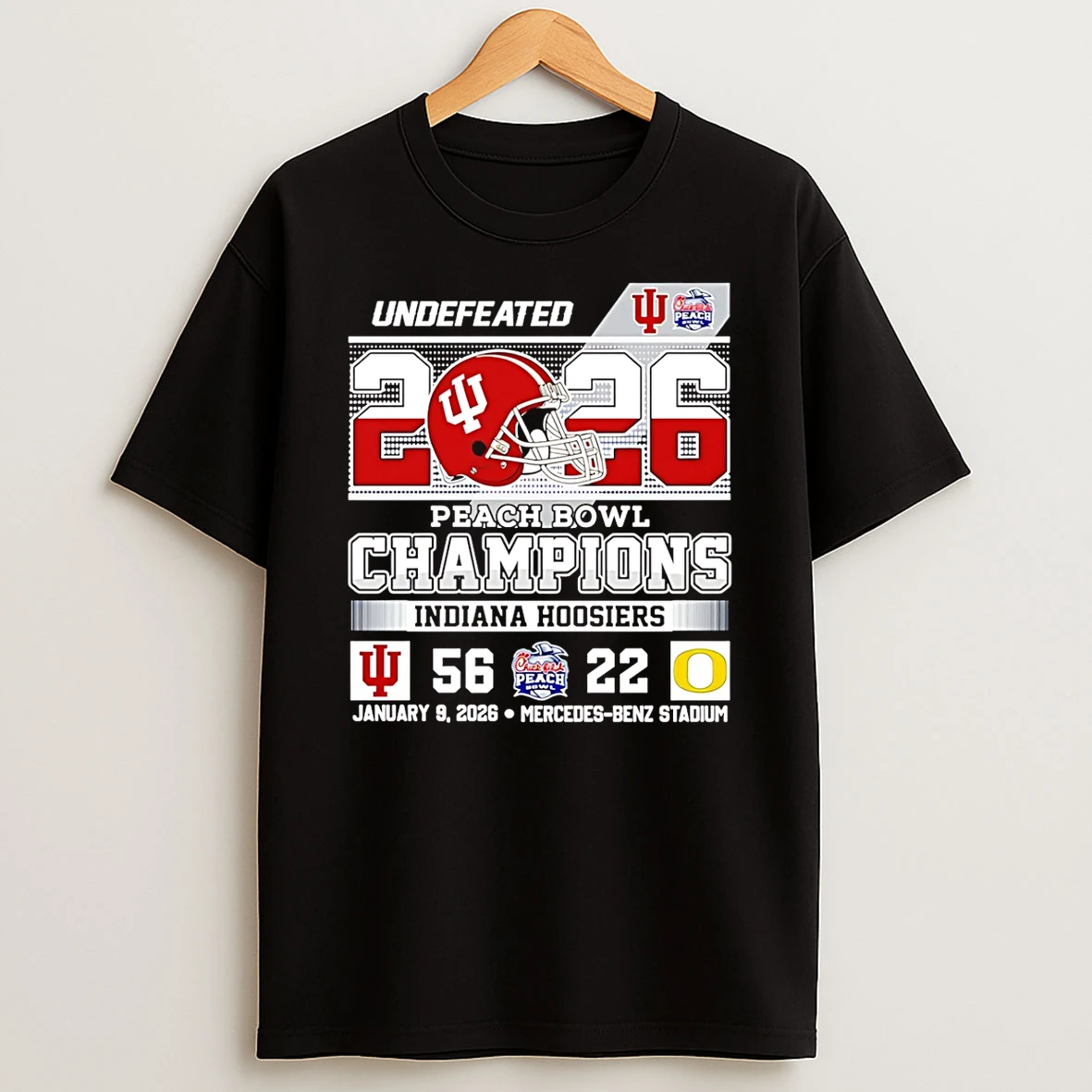Indiana Hoosiers Undefeated 2026 Peach Bowl Champions Score T Shirt