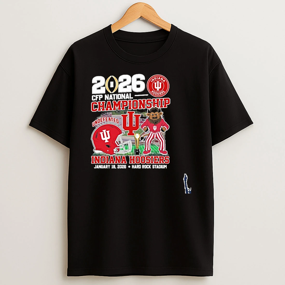Indiana Hoosiers Undefeated Cfp National Champions Vintage Mascot T Shirt