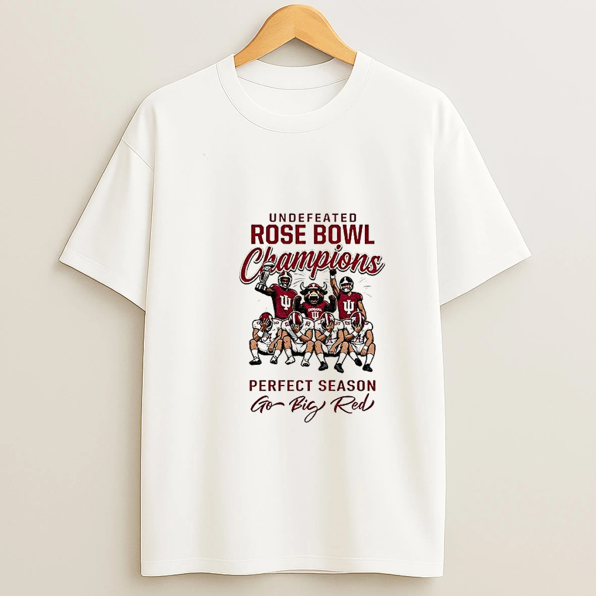 Indiana Hoosiers Undefeated Rose Bowl Champions 2026 Perfect Season Go Big Red T Shirt